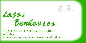 lajos benkovics business card